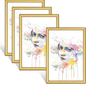 4 Pcs 3,5x5.5 Inch Small Metal Gold Picture Frame (37)
